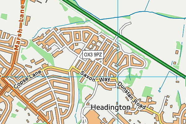 OX3 9PZ map - OS VectorMap District (Ordnance Survey)