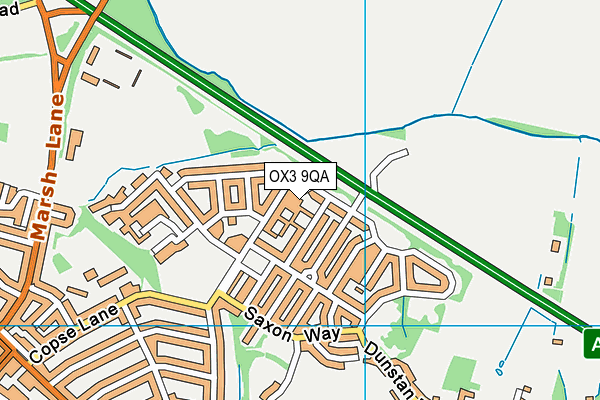 OX3 9QA map - OS VectorMap District (Ordnance Survey)