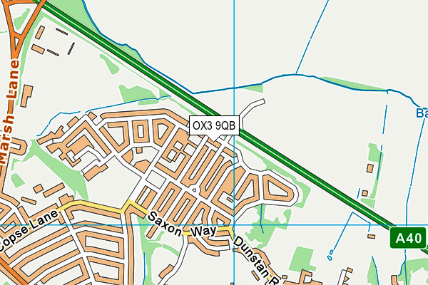 OX3 9QB map - OS VectorMap District (Ordnance Survey)