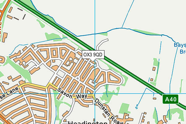 OX3 9QD map - OS VectorMap District (Ordnance Survey)