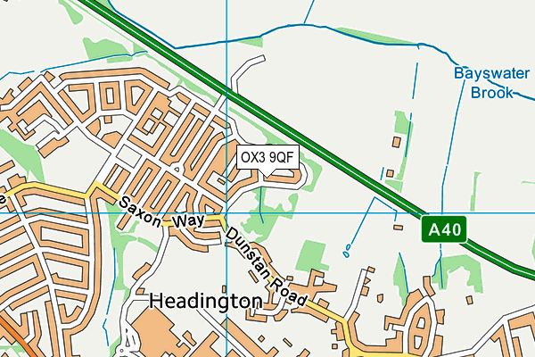 OX3 9QF map - OS VectorMap District (Ordnance Survey)