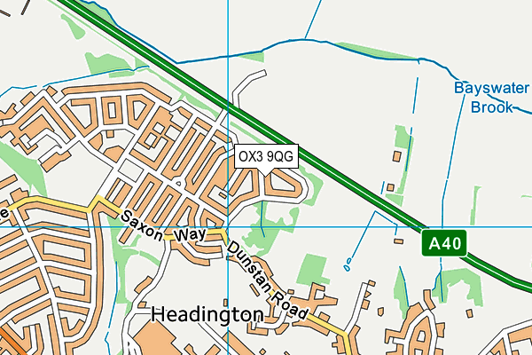 OX3 9QG map - OS VectorMap District (Ordnance Survey)