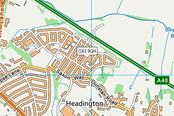 OX3 9QH map - OS VectorMap District (Ordnance Survey)