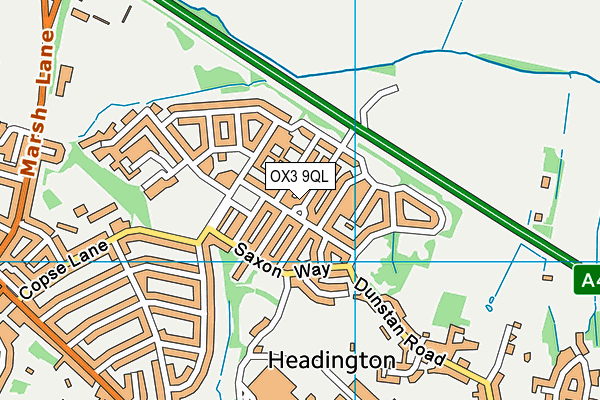 OX3 9QL map - OS VectorMap District (Ordnance Survey)