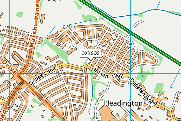 OX3 9QS map - OS VectorMap District (Ordnance Survey)