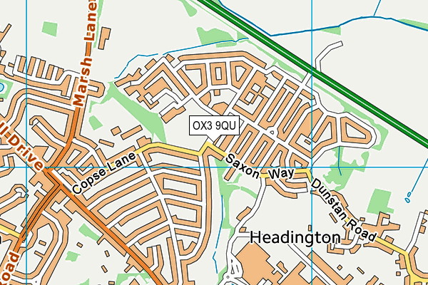 OX3 9QU map - OS VectorMap District (Ordnance Survey)