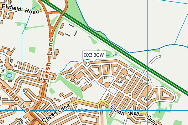 OX3 9QW map - OS VectorMap District (Ordnance Survey)