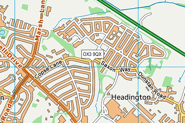 OX3 9QX map - OS VectorMap District (Ordnance Survey)