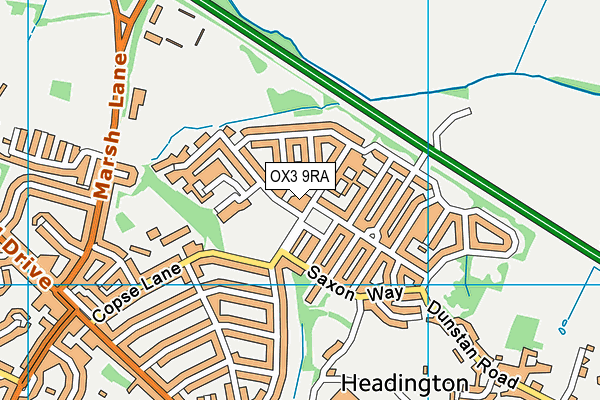 OX3 9RA map - OS VectorMap District (Ordnance Survey)