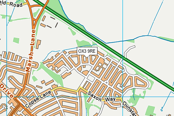 OX3 9RE map - OS VectorMap District (Ordnance Survey)