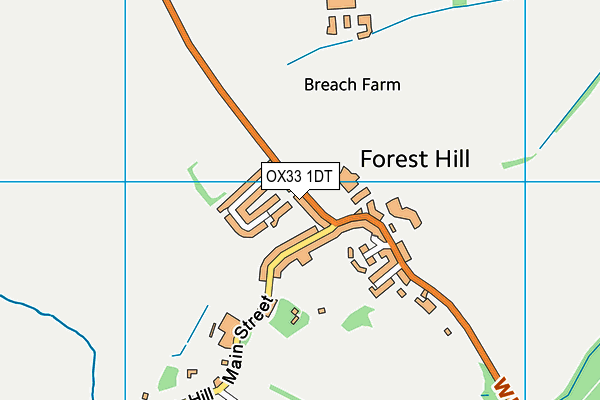 Forest Hill Sports And Social Club map (OX33 1DT) - OS VectorMap District (Ordnance Survey)