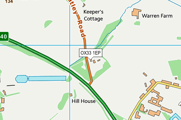 OX33 1EP map - OS VectorMap District (Ordnance Survey)