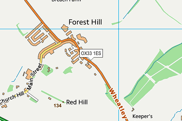 OX33 1ES map - OS VectorMap District (Ordnance Survey)
