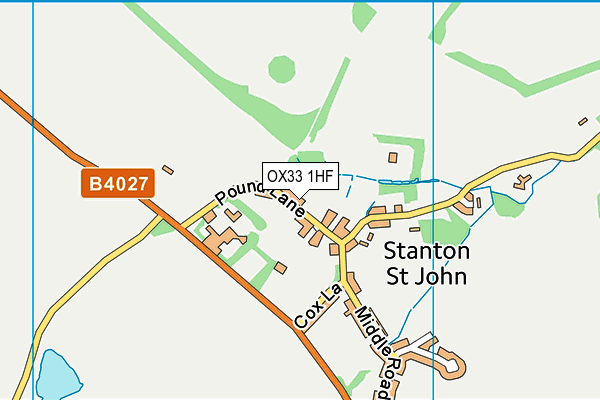 OX33 1HF map - OS VectorMap District (Ordnance Survey)