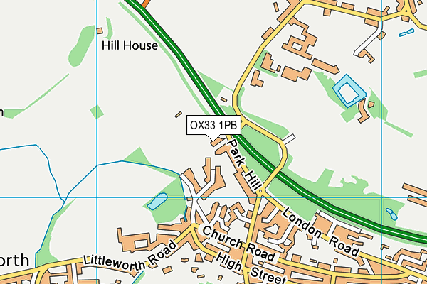 OX33 1PB map - OS VectorMap District (Ordnance Survey)