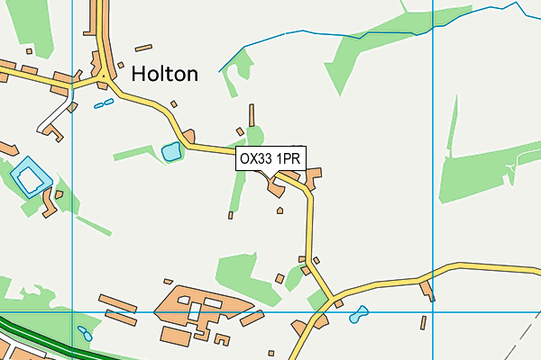 Holton Village Hall map (OX33 1PR) - OS VectorMap District (Ordnance Survey)