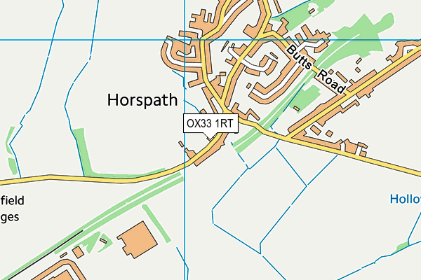 Horspath Village Recreation Ground map (OX33 1RT) - OS VectorMap District (Ordnance Survey)