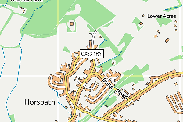 Horspath Church of England Primary School map (OX33 1RY) - OS VectorMap District (Ordnance Survey)