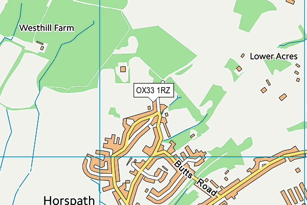 OX33 1RZ map - OS VectorMap District (Ordnance Survey)