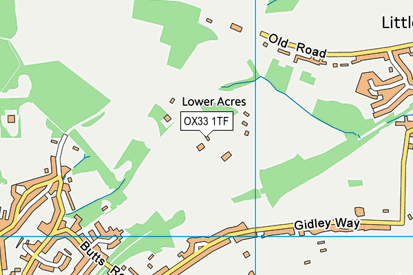 OX33 1TF map - OS VectorMap District (Ordnance Survey)