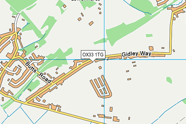 OX33 1TG map - OS VectorMap District (Ordnance Survey)