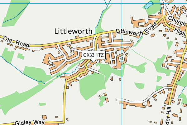 OX33 1TZ map - OS VectorMap District (Ordnance Survey)