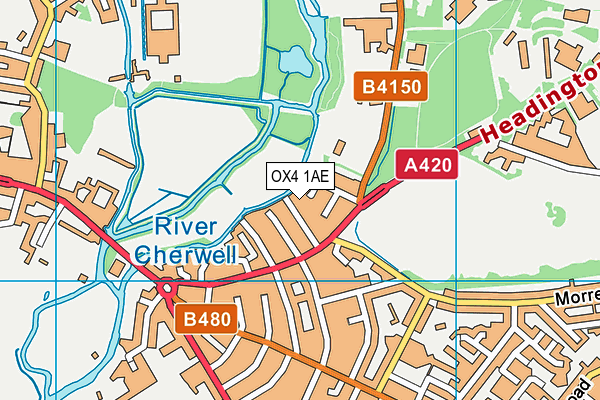 OX4 1AE map - OS VectorMap District (Ordnance Survey)