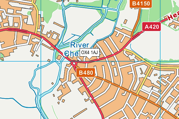 OX4 1AJ map - OS VectorMap District (Ordnance Survey)