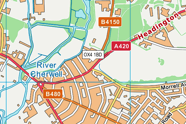 OX4 1BD map - OS VectorMap District (Ordnance Survey)