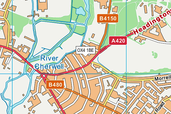 OX4 1BE map - OS VectorMap District (Ordnance Survey)