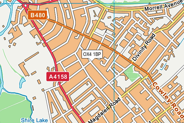 OX4 1BP map - OS VectorMap District (Ordnance Survey)