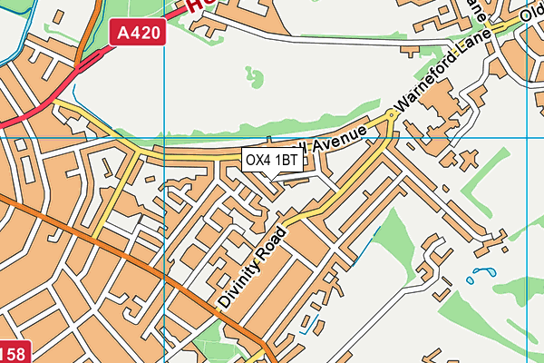 OX4 1BT map - OS VectorMap District (Ordnance Survey)