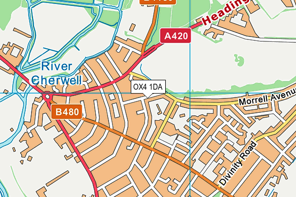 OX4 1DA map - OS VectorMap District (Ordnance Survey)