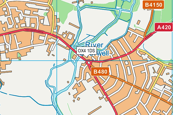 OX4 1DS map - OS VectorMap District (Ordnance Survey)