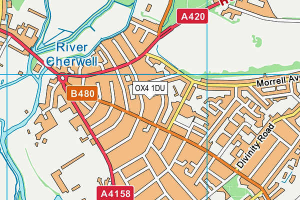 OX4 1DU map - OS VectorMap District (Ordnance Survey)