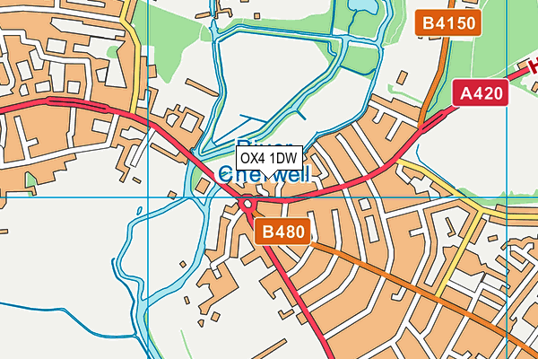 OX4 1DW map - OS VectorMap District (Ordnance Survey)