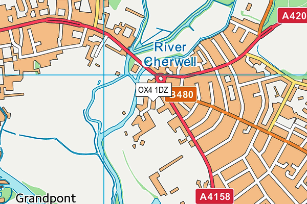 OX4 1DZ map - OS VectorMap District (Ordnance Survey)