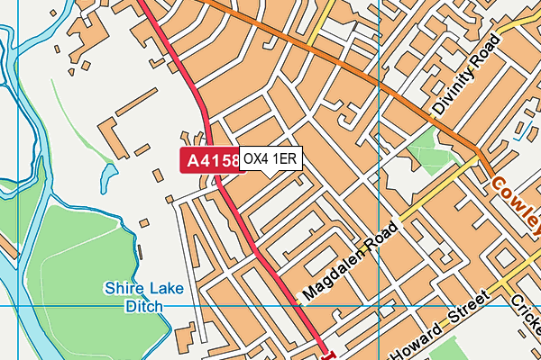 OX4 1ER map - OS VectorMap District (Ordnance Survey)