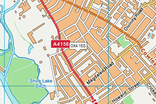 OX4 1ES map - OS VectorMap District (Ordnance Survey)