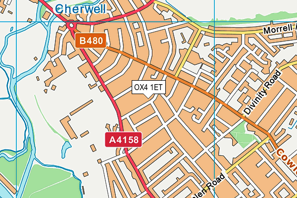 OX4 1ET map - OS VectorMap District (Ordnance Survey)