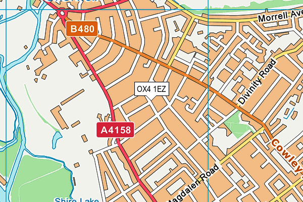 OX4 1EZ map - OS VectorMap District (Ordnance Survey)
