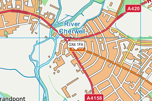 OX4 1FA map - OS VectorMap District (Ordnance Survey)