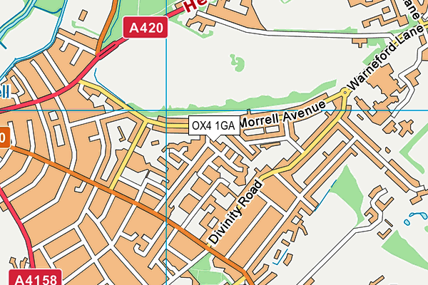 OX4 1GA map - OS VectorMap District (Ordnance Survey)