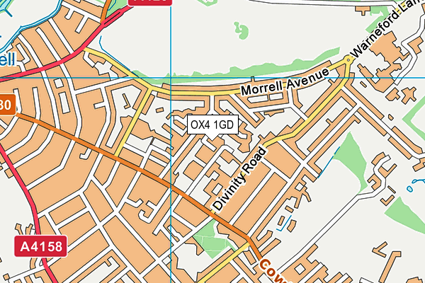 OX4 1GD map - OS VectorMap District (Ordnance Survey)