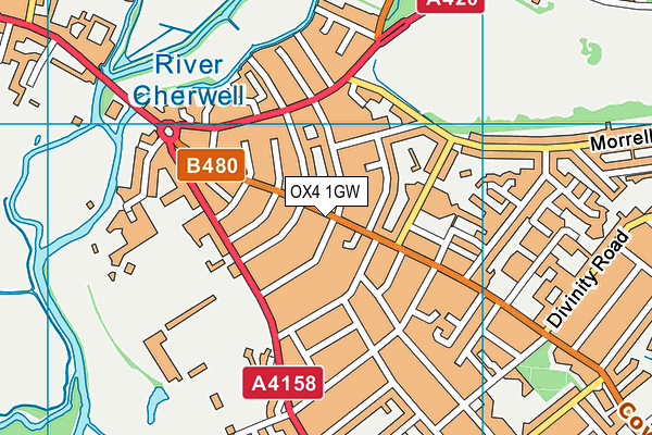 OX4 1GW map - OS VectorMap District (Ordnance Survey)