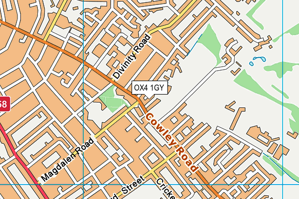 OX4 1GY map - OS VectorMap District (Ordnance Survey)