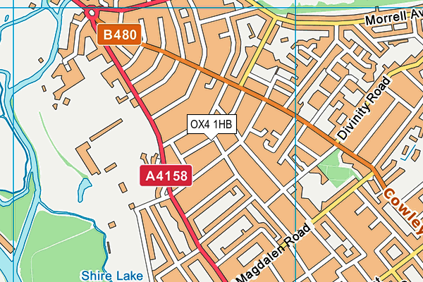OX4 1HB map - OS VectorMap District (Ordnance Survey)