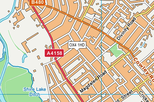 OX4 1HD map - OS VectorMap District (Ordnance Survey)