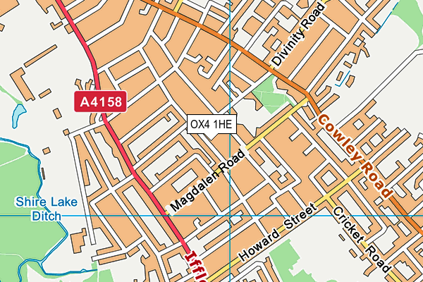 OX4 1HE map - OS VectorMap District (Ordnance Survey)