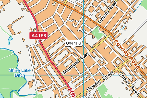 OX4 1HG map - OS VectorMap District (Ordnance Survey)